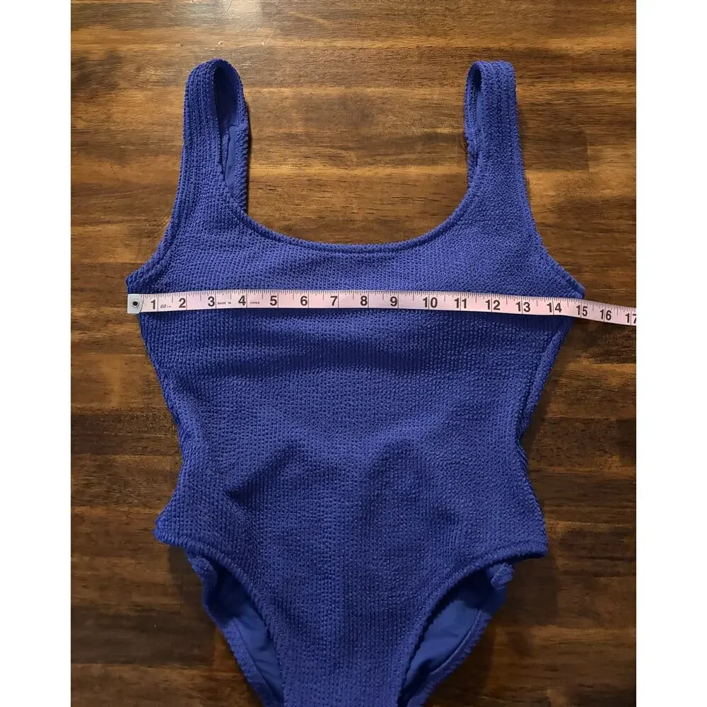 J Crew Women's 4 Claudia Scrunchie One Piece Swimsuit Low Back Bathing Suit